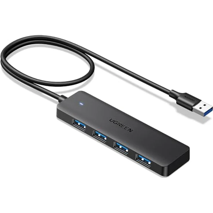 UGREEN 4-Port USB 3.0 Hub, 5Gbps Datenübertragung, Kompatibel mit MacBook, iMac, Surface, Dell, Thinkpad, tragbar und leicht mit 60cm Kabel – Bild 1