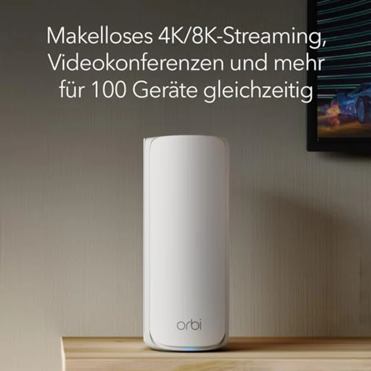 Netgear Orbi 770 Serie Quad-Band WiFi 7 Mesh-Netzwerksystem (RBE772) Router mit 1 Satelliten-Repeater, bis zu 360 m² Abdeckung, 100 Geräten, 2,5-Gig-Internetanschluss (11 GBit/s) – Bild 4