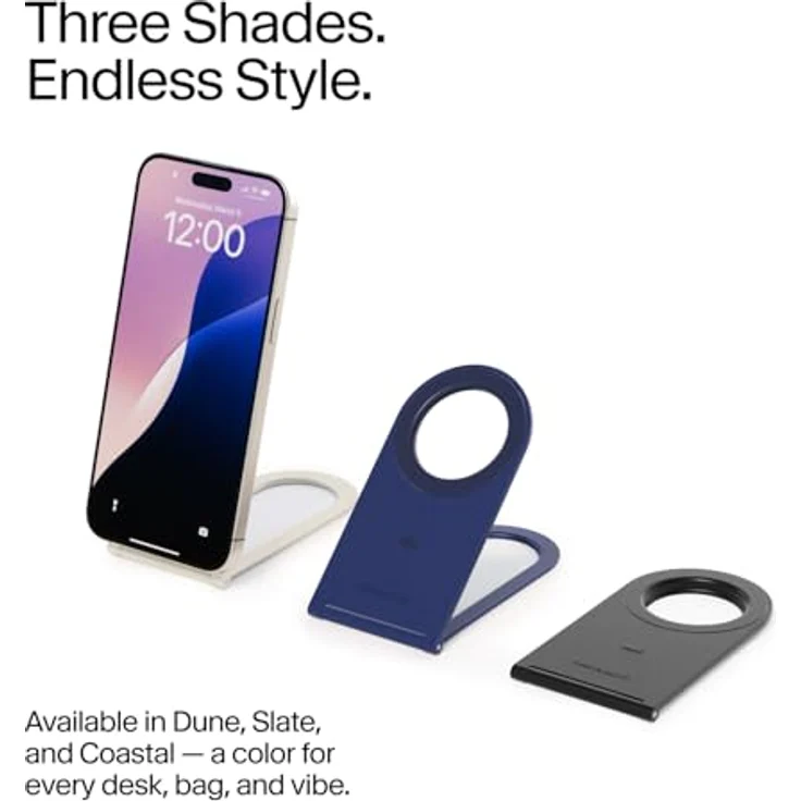 TwelveSouth Curve Nano - Coastal, Faltbarer Smartphone Halterung aus Aluminium, Blau, kompatibel mit Qi2 und MagSafe – Bild 8