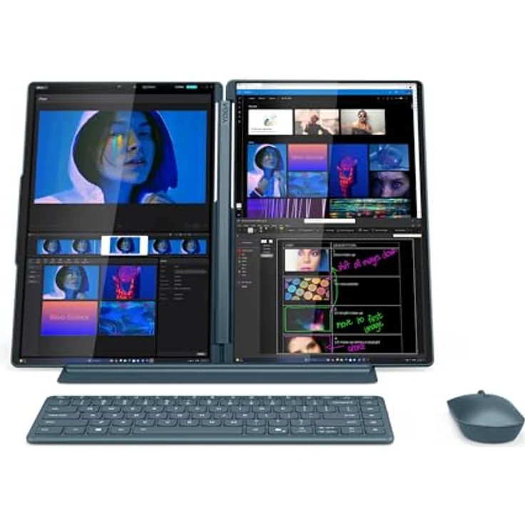 Lenovo Yoga Book 9i KI Laptop | 2x14 2.8K WQXGA OLED-Toch Display | Intel Core Ultra 7 | 32GB RAM | 1TB SSD | Intel Arc 140T Grafik | Windows 11 Home | QWERTZ | Tidal Teal | 3 Jahre Premium Care – Bild 2