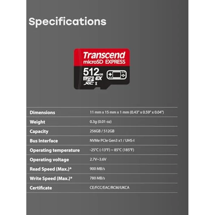 Transcend USD710S, 512 GB microSD Express, U3, UHS-I, PCIe Gen3, 8K Unterstützung – Bild 9