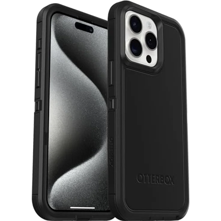 OtterBox Defender XT Hülle für iPhone 15 Pro Max mit MagSafe, stoßfest, ultra-robust, schützende Hülle, 5x getestet nach Militärstandard, Schwarz – Bild 1