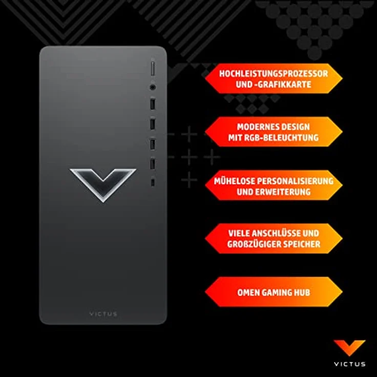 HP VICTUS Gaming PC | AMD Ryzen 7 5700G | 16 GB DDR4 RAM | 512 GB SSD | NVIDIA GeForce RTX 3050 | Windows 11 Home | Mica Silver – Bild 3