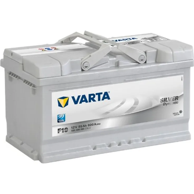 VARTA F19 Silver Dynamic, 12V Autobatterie mit 85Ah und 800A Kälteprüfstrom, wartungsfrei
