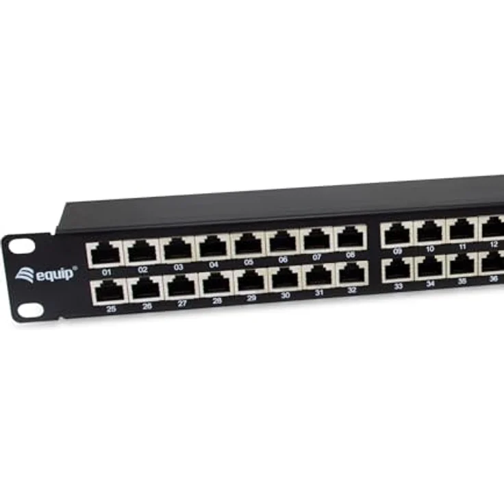 Equip 326626 48-Port Cat.6A geschirmtes Patchpanel, 19", 1HE, schwarz, bis zu 10GBase-T, robustes Stahlgehäuse – Bild 3