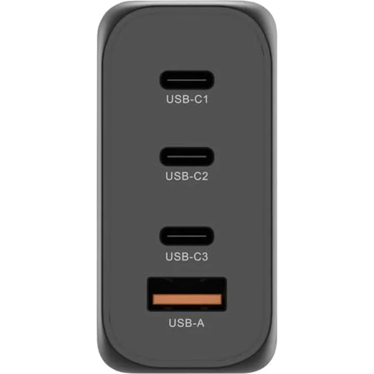 Voltcraft UC-3C1A100W02 USB-Ladegerät 100 W Innenbereich USB-C, USB-A 4 x GaN, USB Power Delivery (US), Schnellaufladung mit PD3.0 Unterstützung, Max. 100 W, 3 x USB-C 1 x USB-A, abnehmbares langes Stromkabel, unterstützt gleichzeitiges Aufladen mehrerer Geräte – Bild 3