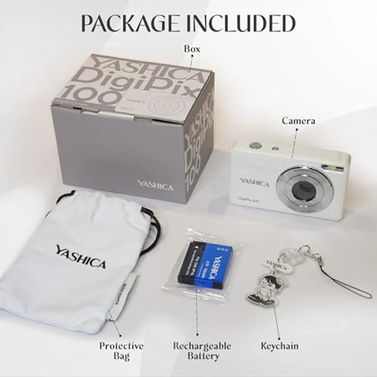 Yashica DigiPix 100, Digitalkamera in Weiß mit 44 MP Auflösung, 16X Zoom und HD-Videoaufnahme – Bild 3