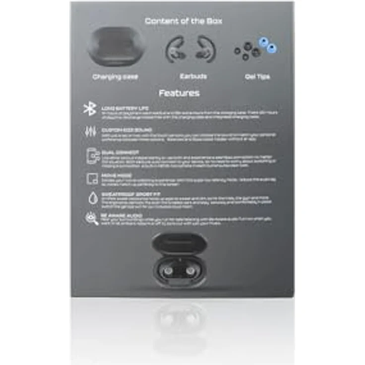SonidoLab Sensory Pro ANC Wireless Earbuds kabellose Bluetooth In-Ear Kopfhörer, 36h Wiedergabe, 24h mit ANC, Dual Connect, kleinere Passform, Touch-Control – Bild 6