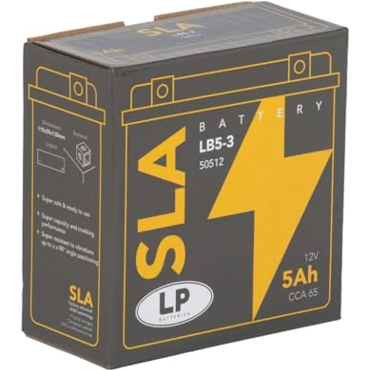 Landport LB5-3, AGM SLA 12V 5Ah Motorradbatterie, wartungsfrei und werkseitig aktiviert – Bild 3