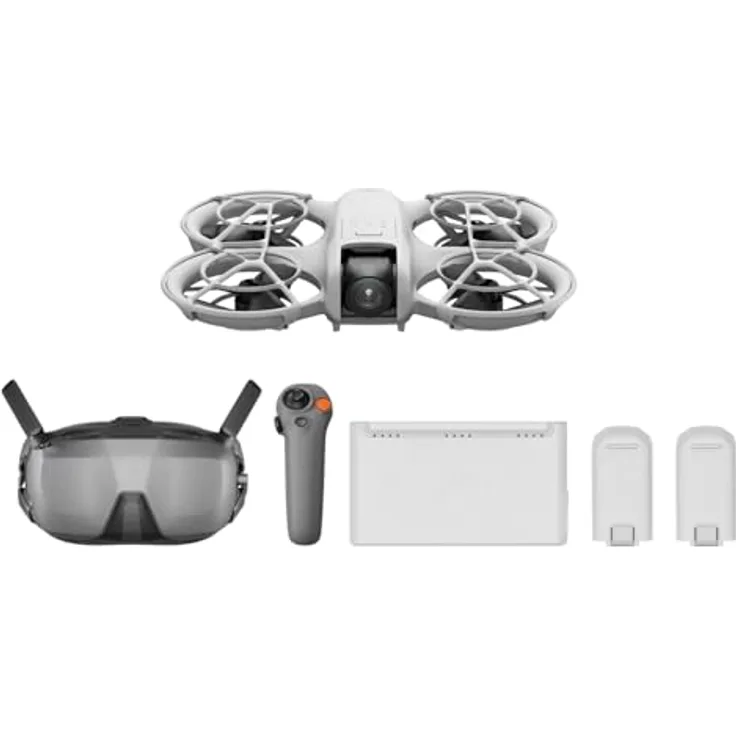 DJI Neo Motion Fly More Combo, Mini Drohne mit 4K UHD-Kamera für Erwachsene, 135 g selbstfliegende Drohne, follow me Funktion, Handflächenstart, KI-Motivverfolgung, mit RC Motion 3 und 3 Akkus