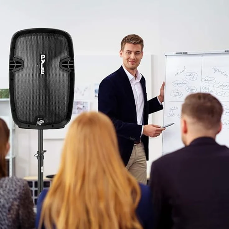 Pyle PA Anlage Komplettset, Bluetooth Musikbox 1000W mit 2 UHF Handmikrofonen und Fernbedienung, schwarz – Bild 5