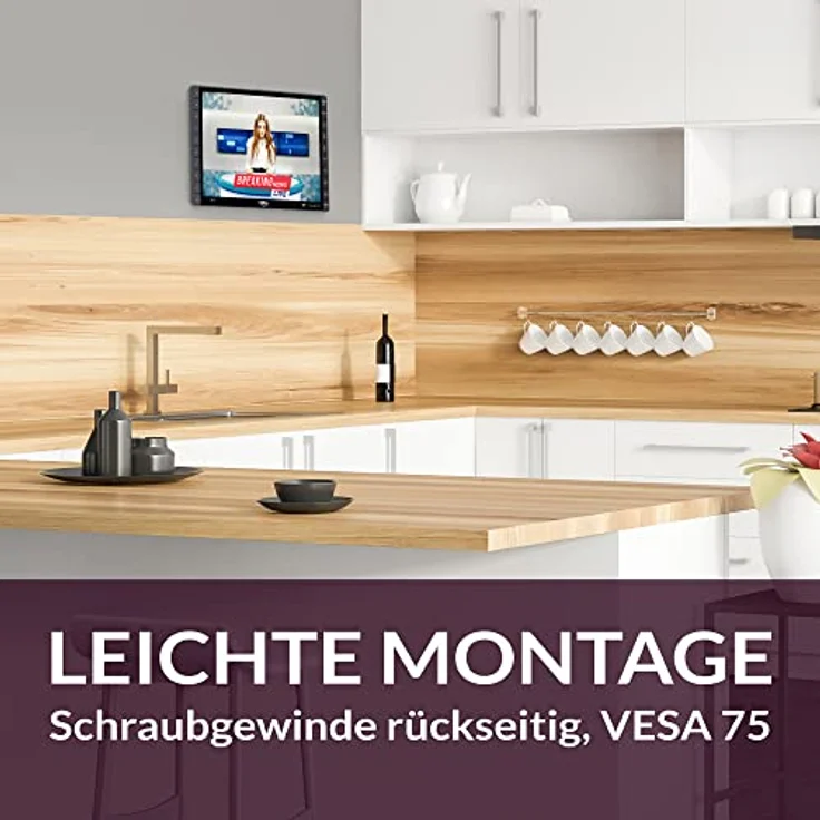 Xoro PTL 1450 V2 35,5 cm (14 Zoll) Tragbarer DVB-T/T2 Fernseher (freenet TV für Private Sender, 12-24V Kfz-Ladegerät, eingebauter Akku, HDMI IN, Antenne) grau – Bild 2