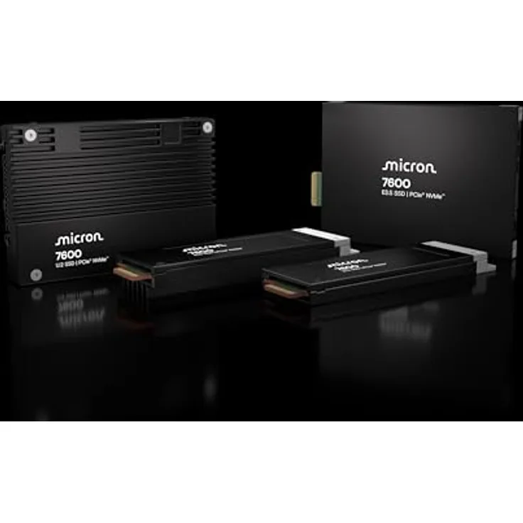 Micron 7600 PRO 3.84TB U.2 NVMe PCIe Gen5 SSD, Lesegeschwindigkeit bis zu 12.000 MB/s, Schreibgeschwindigkeit bis zu 6.000 MB/s