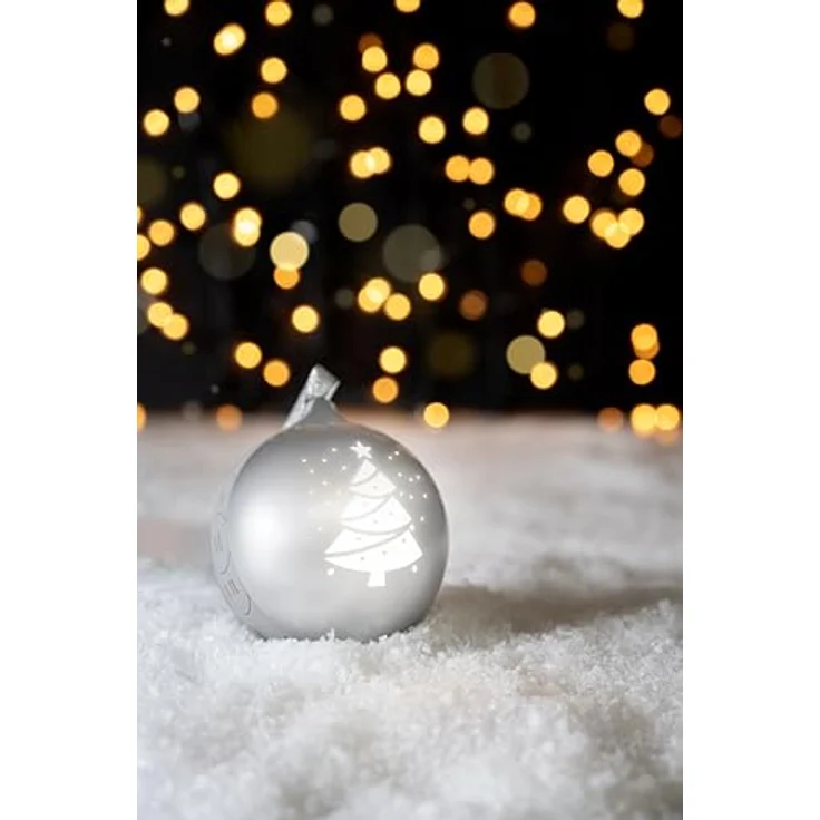Bigben EPOK Leuchtende Weihnachtskugel, Bluetooth portabler Lautsprecher mit Lichteffekten, silber – Bild 8
