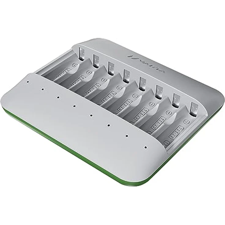 VARTA Akku Ladegerät, Batterieladegerät für wiederaufladbare AA/AAA Batterien, bis zu 8 Akku, Eco Charger Pro Multi, Einzelschachtladung, Gehäuse aus 75% recyceltem Material, unbestückt – Bild 1