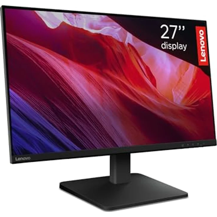 Lenovo L27qe, 27" QHD WLED Monitor mit 2560x1440, 100 Hz, 4ms Reaktionszeit, IPS-Panel, HDMI, DisplayPort, TÜV Eye Comfort, entspiegelt, Raven schwarz – Bild 2