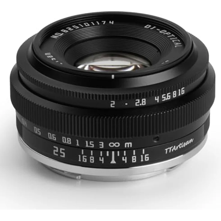 TTArtisan APS-C 25 mm F2, Objektiv mit Metallgehäuse, kompatibel mit M43-Halterung, Schwarz, ideale Nahaufnahmefunktion und große Blende für kreative Fotografie – Bild 3