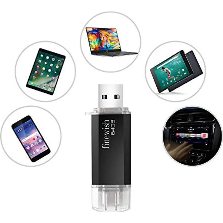 Geweo Type C USB Stick 64GB, 2-in-1 OTG Speicherstick mit USB 2.0 für MacBook Pro, Android Handy und Laptop (Schwarz) – Bild 5