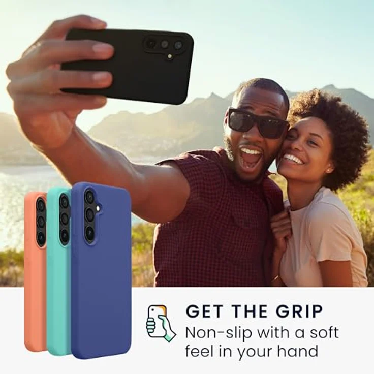 kwmobile Samsung Galaxy A55 5G Hülle - Silikon Handy Case mit weicher Oberfläche - Schwarz – Bild 3