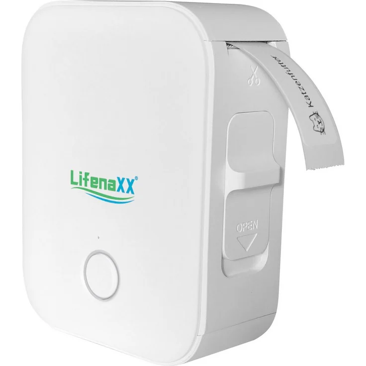 Technaxx Beschriftungsgerät Thermo Etikettendrucker LX-048, weiß mit Lithium-Ionen Akku