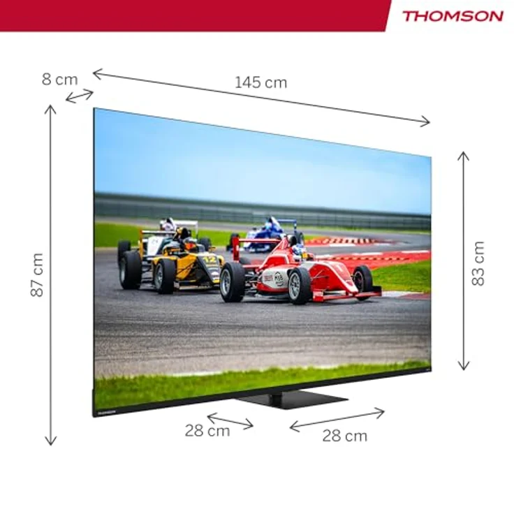 Thomson Q70 Series 65" QLED Pro, 4K Smart-TV mit Google TV, 144 Hz Bildwiederholfrequenz, Dolby Vision, Schwarz – Bild 2