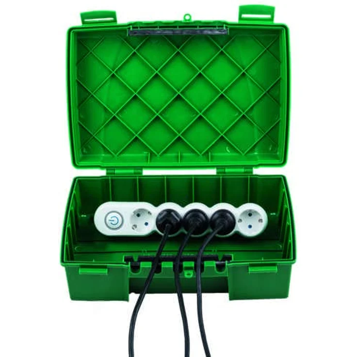HEITRONIC Gartensteckdose Heitronic 21046, Verteilerbox grün, IP55 spritzwassergeschützt, großes Fassungsvolumen, ideal für den Außenbereich – Bild 4