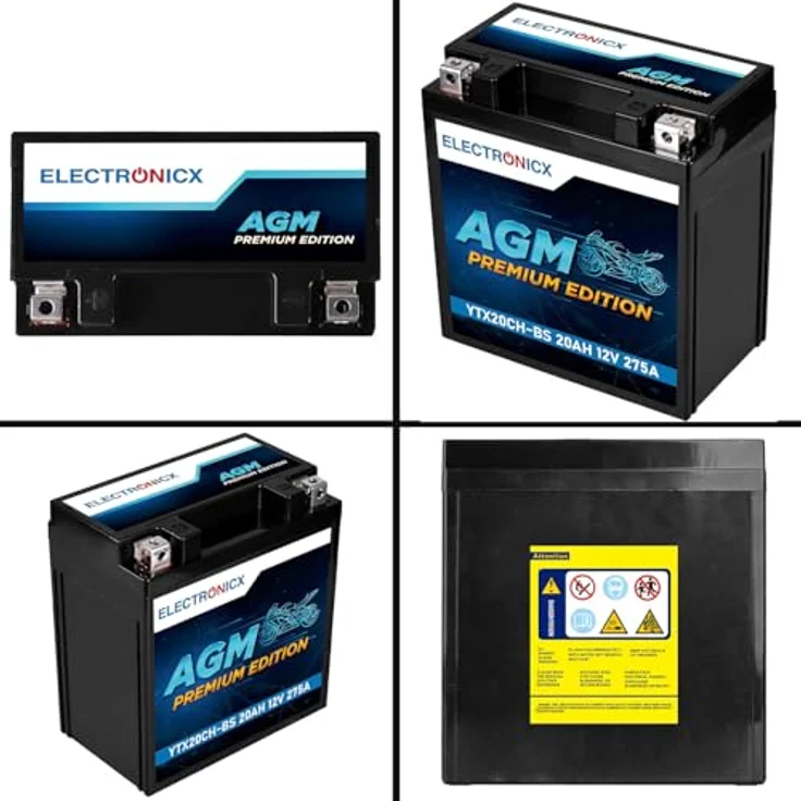 Electronicx YTX20CH-BS AGM Motorradbatterie 20Ah 12V - wartungsfrei, auslaufsicher, rüttelfest für Motorrad, Roller, Quad, ATV und Jetski – Bild 9