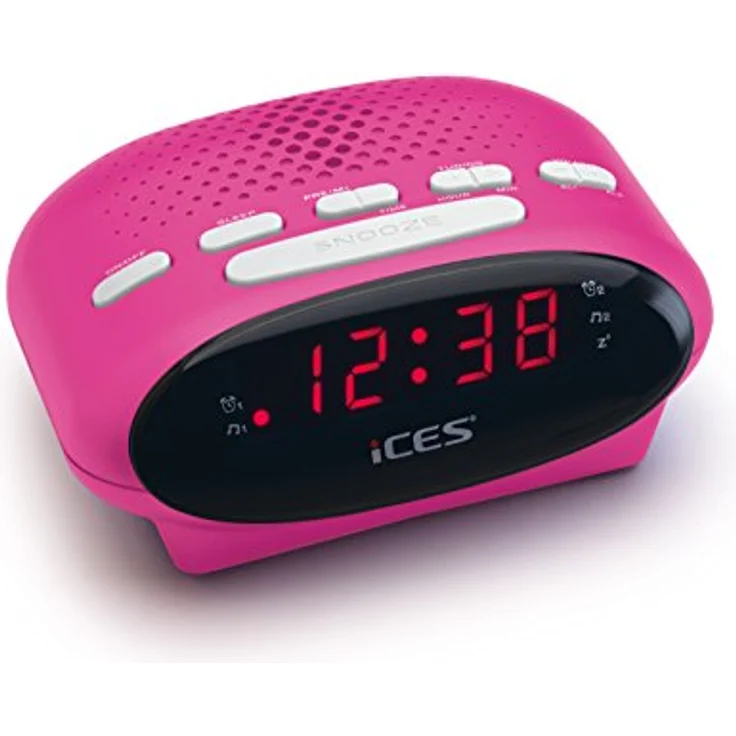 iS ICR-210 Uhrenradio (2X Weckzeiten, Schlummerfunktion, Sleeptimer) pink – Bild 2