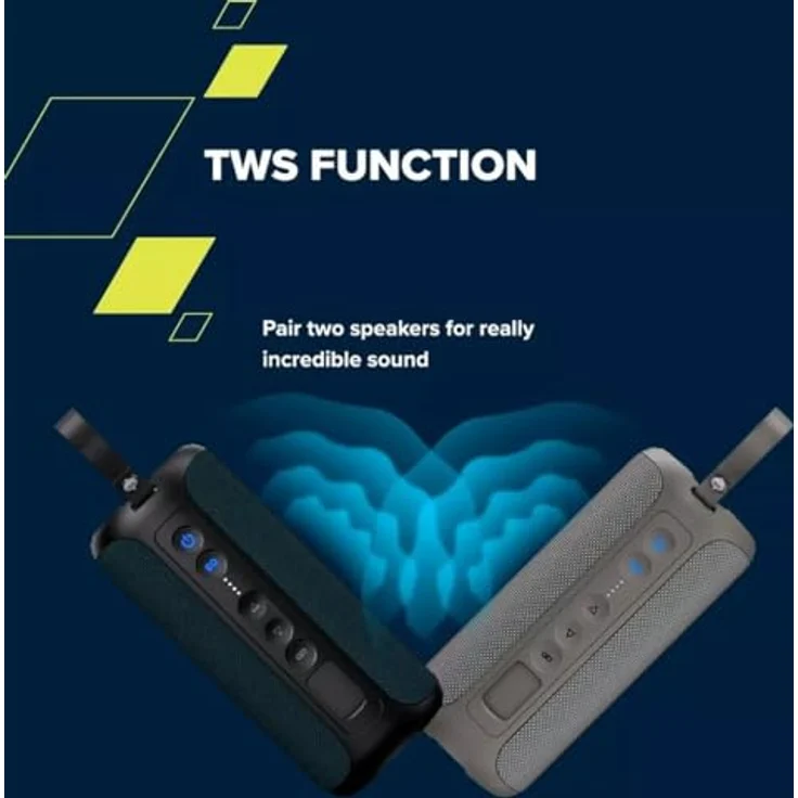 Canyon Tragbarer kabelloser Lautsprecher OnMove 15 grau, RGB-Lichtshow, 40 Watt, IPX6, True Wireless-Modus – Bild 3