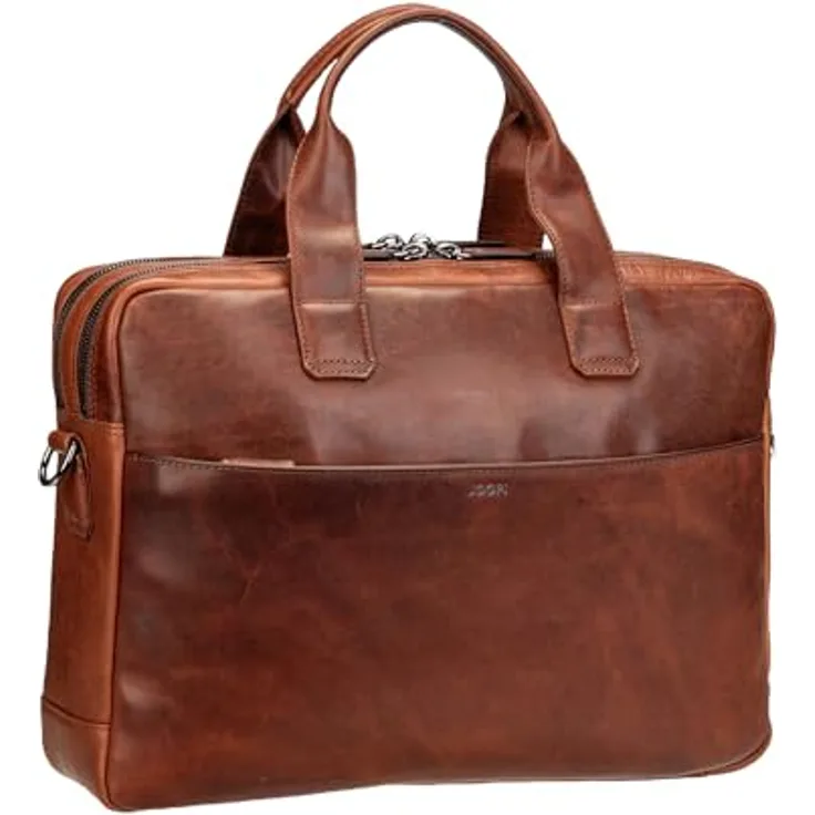 JOOP! Aktentasche Cerratano Pandion MHZ, Laptoptasche aus Leder, 40 x 28 x 10 cm, Coral, Herren