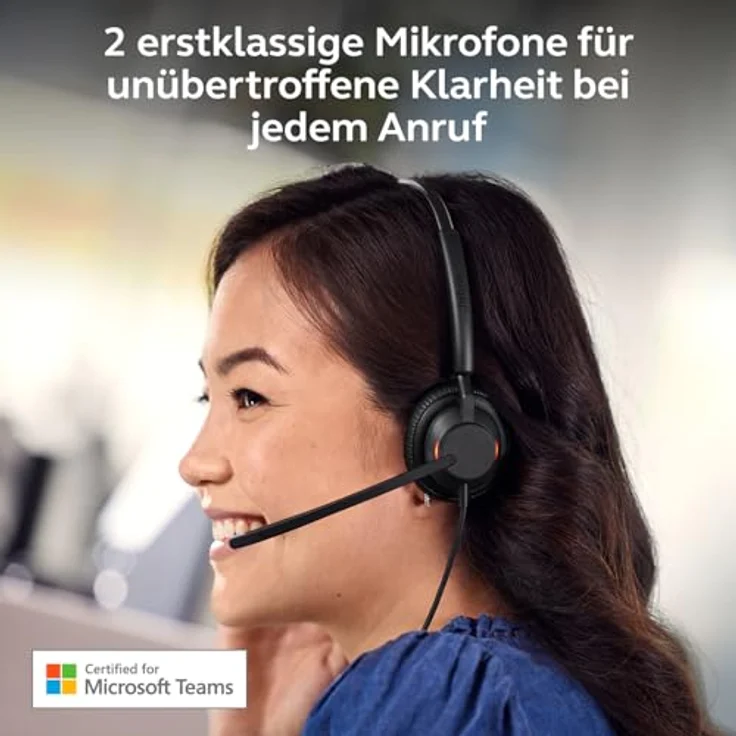 Jabra Engage 40, USB C/A Inline Link MS Stereo Headset mit 2-Mikrofon-System und programmierbarer Steuereinheit, schwarz – Bild 3