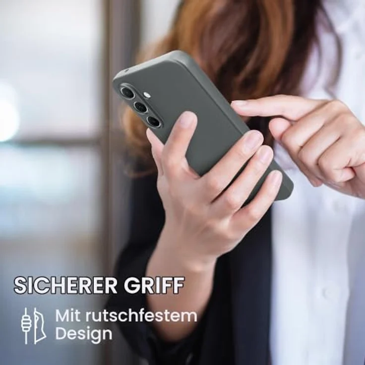 kwmobile Handyhülle für Samsung Galaxy A55 5G – weiche Silikon Schutzhülle mit metallischem Effekt in Metallic Grau, reißfest und rutschfest – Bild 4