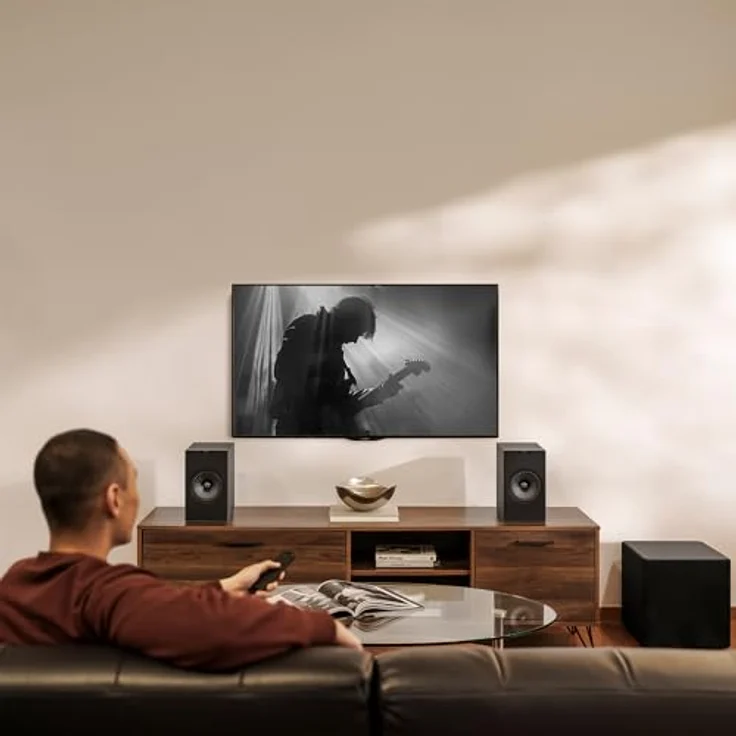 KEF Coda W, Kabellose HiFi-Regallautsprecher, Dark Titanium | Bluetooth 5.4 aptX Lossless, 200 Watt, Phono-Vorverstärker, HDMI & USB-C Anschluss – Bild 4