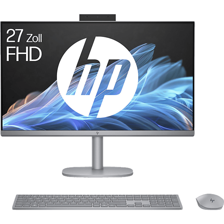 HP OmniStudio X 27-cs0350ng, All-in-One PC mit 27 Zoll Display, Intel® Core™ Ultra 5 125H, 16 GB RAM, 1 TB SSD, Arc® GPU, Meteorsilber, Windows 11 Home (64 Bit)