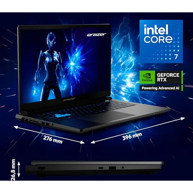 ERAZER Defender 17 P1, 17,3 Zoll Full HD Gaming Laptop mit Core i7 240H, GeForce RTX 5060 8GB GDDR7 VRAM, 32GB DDR5 RAM, 2TB PCIe SSD, RGB Backlit-Keyboard, Windows 11 Home – Bild 2