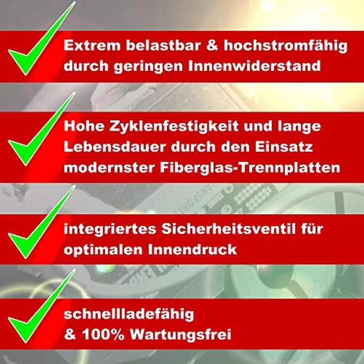 Kraftmax Industrial Pro Bleiakku [ 12V / 9Ah ] AGM Hochleistungs- Blei Akku der Neusten Generation, Industriequalität, für Profianwendungen geeignet – Bild 3
