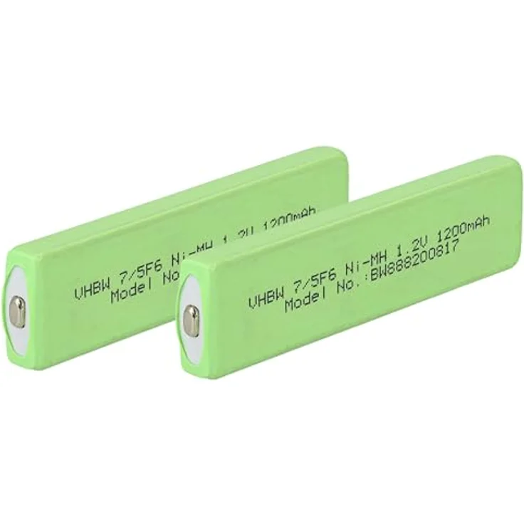 vhbw 2X Akkuzelle für Sony MZ-N1, MZ-EP11, MZ-EP50, MZ-N710, NiMH 1100 mAh, 1,2 V, Typ 7/5F6, Button Top – Bild 1