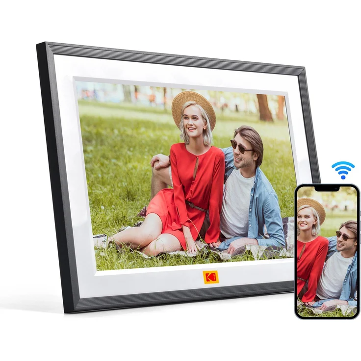 Kodak RCF-1018, Digitaler Bilderrahmen mit 10,1 Zoll HD-Display (1280 x 800 Pixel), Schwarz, Weiss, 32 GB Speicher, Wi-Fi-Funktion