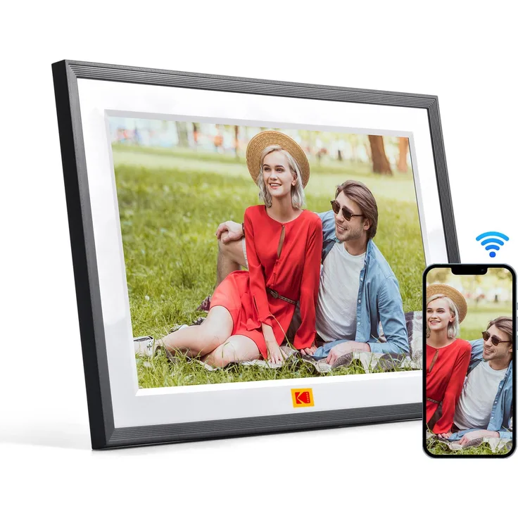 Kodak RCF-1018, Digitaler Bilderrahmen mit 10,1 Zoll HD-Display (1280 x 800 Pixel), Schwarz, Weiss, 32 GB Speicher, Wi-Fi-Funktion