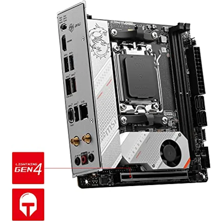 MSI MPG B650I Edge WiFi Mainboard, Mini-ITX - Unterstützt AMD Ryzen 7000 Serie Prozessoren, AM5-8 Phasen 80A VRM, DDR5 Memory Boost 6600+MHz/OC, 1 x PCIe 4.0 x16, 2 x M.2 Gen4, Wi-Fi 6E – Bild 5