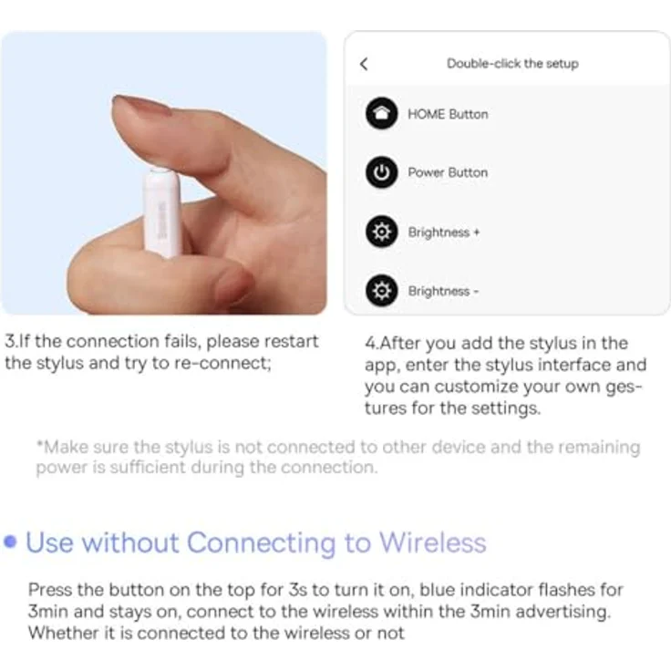Baseus Smooth Writing 2 Stylus Pen, Stylus, Blau - Präziser Eingabestift für iPad mit 14 Einstellungsfunktionen – Bild 3