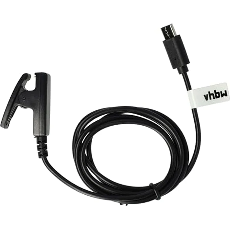 vhbw USB Ladekabel kompatibel mit Garmin vívomove Trend 010-02665, 100 cm, schwarz, praktisch und stabil für Fitness-Tracking – Bild 2