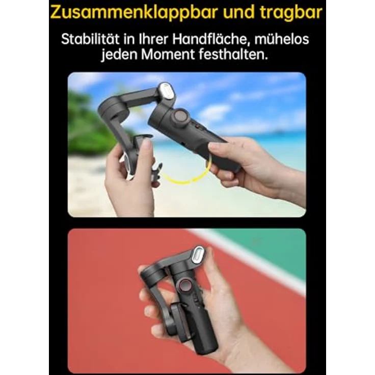 AOCHUAN XE Standard Gimbal, 3-Achsen-Stabilisierung mit intelligenter Gesichtsverfolgung, kompakt, schwarz – Bild 7