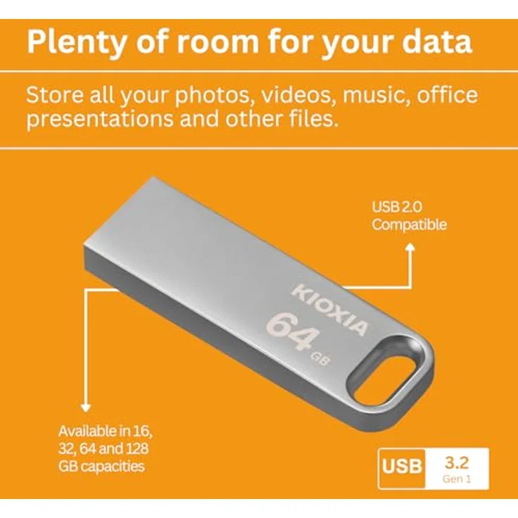 USB Pendrive Kioxia U366 Silber 64 GB (LU366S064GG4) – Bild 7