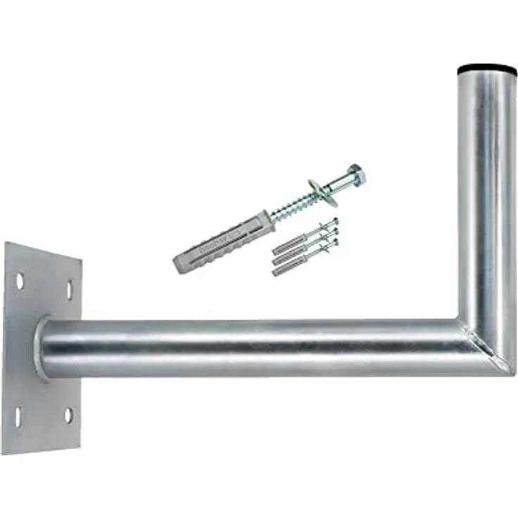 FBA-PremiumX 35-40cm Wandhalter Stahl verzinkt SAT Antenne Wandhalterung Wand Montage Halter Wandabstand 35-40 cm + Fischer Schraubensatz für Wand Montage – Bild 2