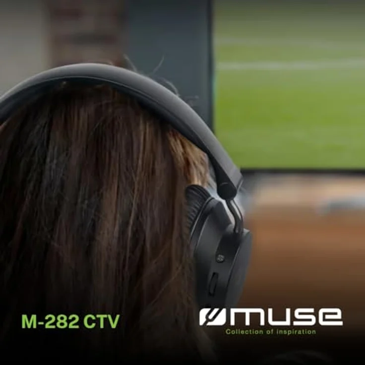 MUSE M-282 CTV, TV-Kopfhörer mit Sender & Ladestation, kabelloser Soundkomfort mit 20h Laufzeit, EQ & optischem Eingang – Bild 2