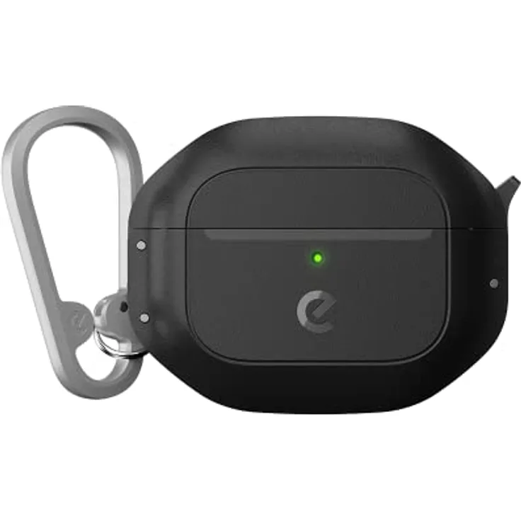KeyBudz Element, wasserfestes Ladecase für Apple AirPods 3, Hülle Schutzhülle aus recyceltem Material, IP68 Staub- und wasserdicht,schwarz