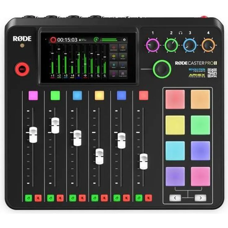 RØDE Rodecaster Pro II, Podcast Station mit Kopfhörer und Mischpult, Schwarz