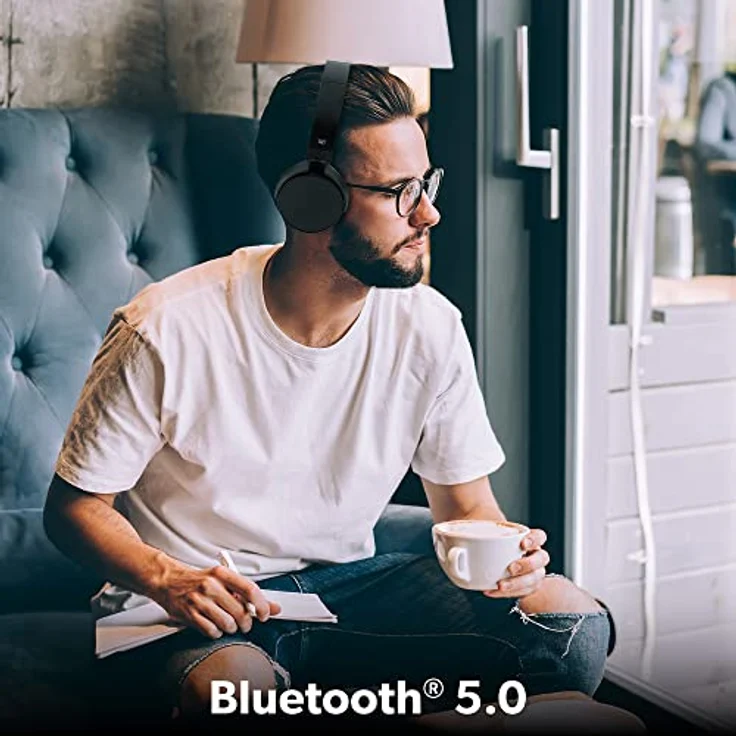 T'nB Kabellose Bluetooth 5.0-Kopfhörer, 8 Stunden Hörzeit, verstellbar, integriertes Mikrofon, Schwarz – Bild 2
