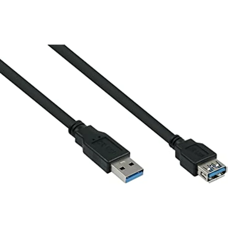Kabelmeister Alcasa UK30P-ASA-010S, USB A auf USB A Kabel, 1 m, USB 3.2 Gen 1, 5 Gbit/s, Schwarz – Bild 1